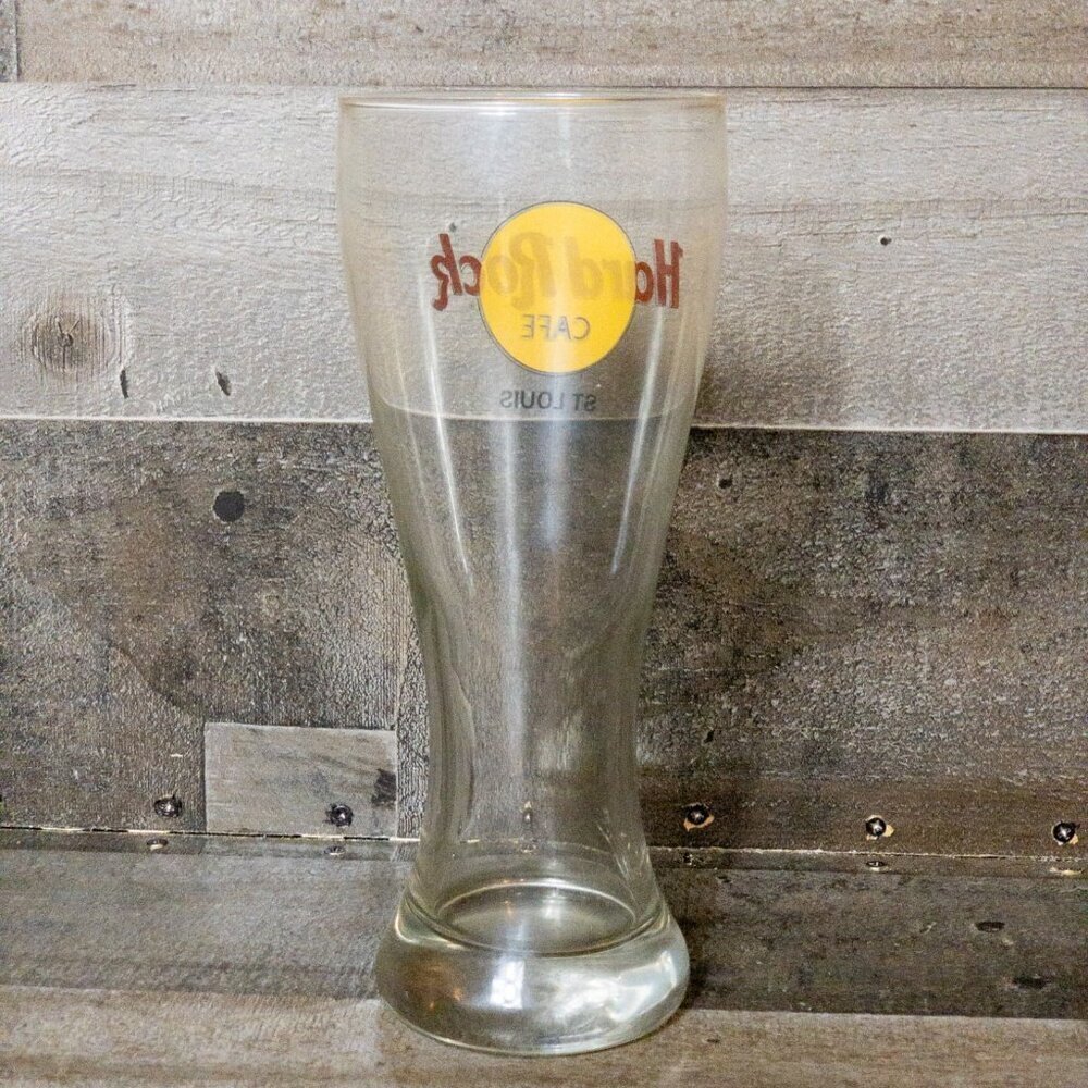 VINTAGE HARD ROCK CAFE ST LOUIS BEER GLASS 20oz PILSNER DIVE BAR TAVERN RETRO - Picture 2 of 5